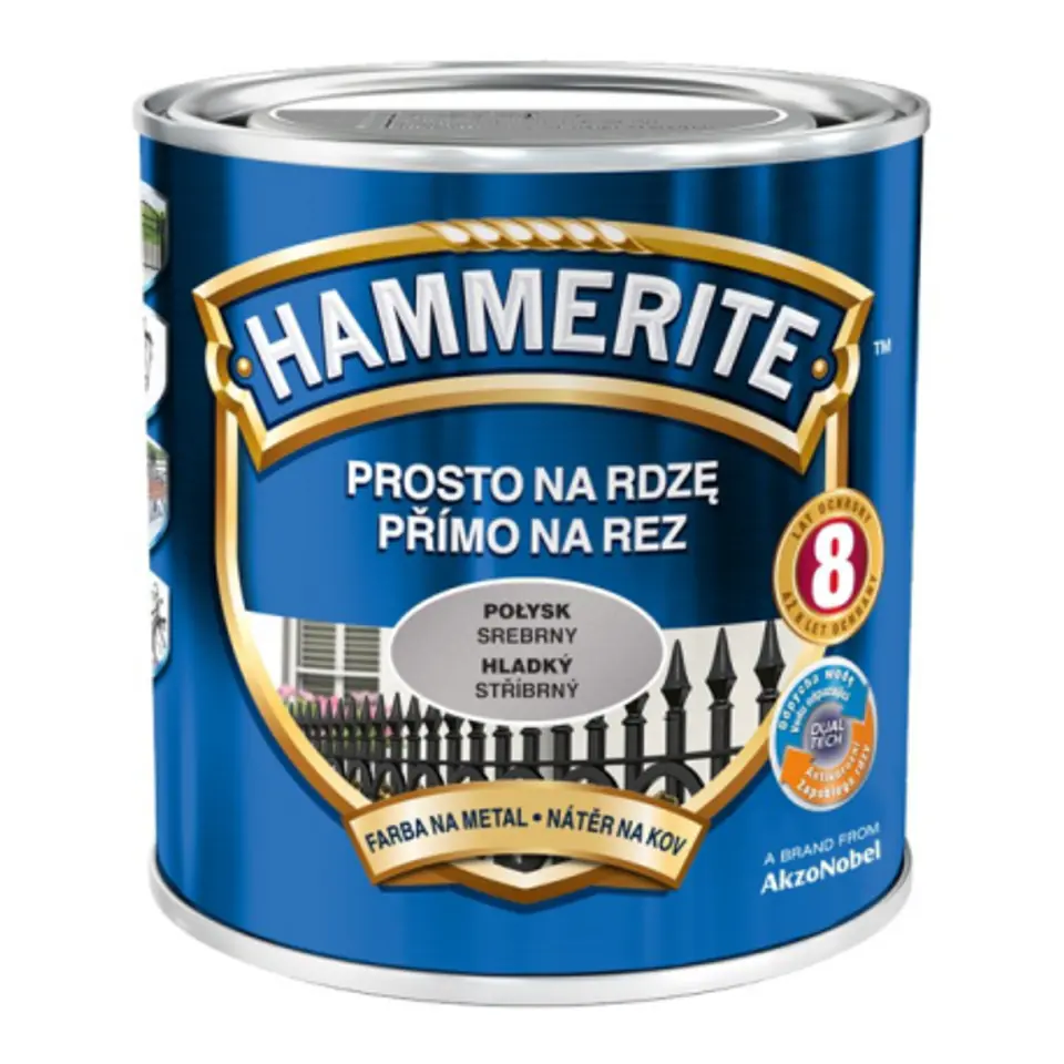 ⁨HAMMERITE GLOSS ENAMEL SILVER 0,7L⁩ at Wasserman.eu