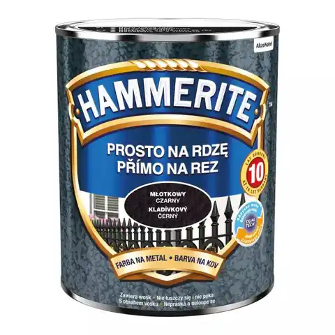 ⁨HAMMERITE ENAMEL HAMMER BLACK 0,7L⁩ at Wasserman.eu