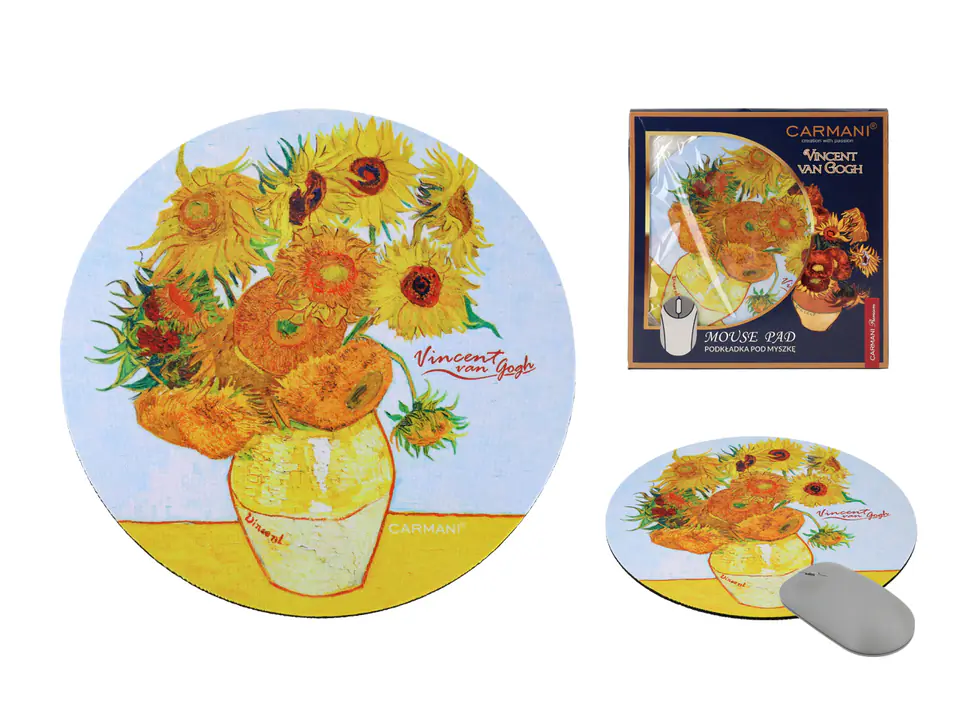 ⁨Computer mouse pad - V. van Gogh, Sunflowers in a vase (CARMANI)⁩ at Wasserman.eu