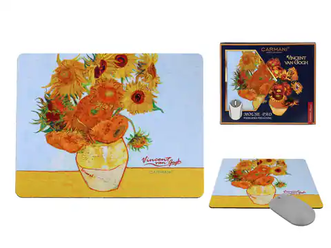⁨Computer mouse pad - V. van Gogh, Sunflowers in a vase (CARMANI)⁩ at Wasserman.eu