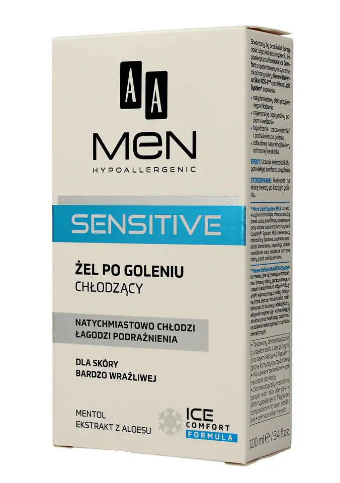 ⁨AA Men Hypoallergenic Cooling Shaving Gel Sensitive 100ml⁩ at Wasserman.eu