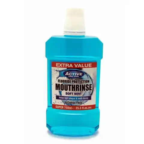⁨Beauty Formulas Active Oral Care Soft Mint Fluoride Mouthwash - No Alcohol 750ml⁩ at Wasserman.eu