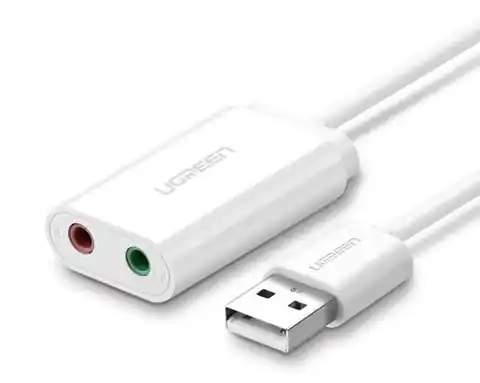 ⁨Zewnętrzna karta dźwiękowa USB UGREEN 	US205 15cm (biały)⁩ w sklepie Wasserman.eu