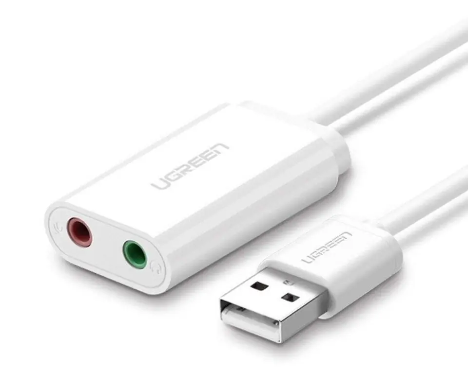 ⁨External USB sound card UGREEN 15cm (white)⁩ at Wasserman.eu