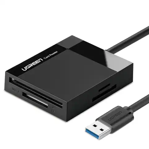 ⁨UGREEN CR125 Czytnik kart 4 w 1 USB 3.0, 0,5m (czarny)⁩ w sklepie Wasserman.eu