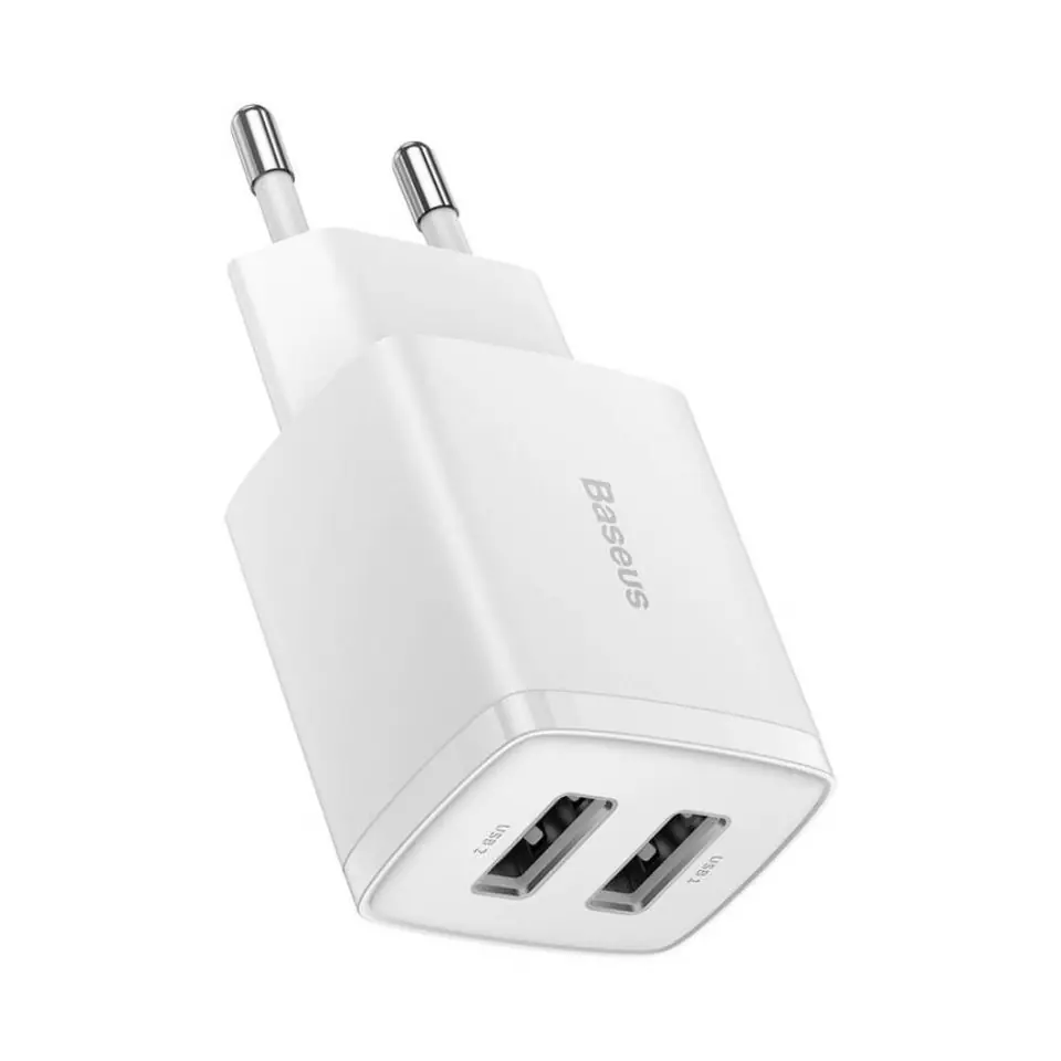 ⁨Wall charger 10,5W 2xUSB Baseus CCXJ01020 white⁩ at Wasserman.eu