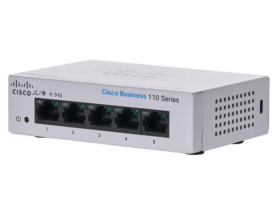 ⁨CISCO CBS110-5T-D 5-PORT 10/100/1000 SWITCH, UNMANAGED⁩ w sklepie Wasserman.eu