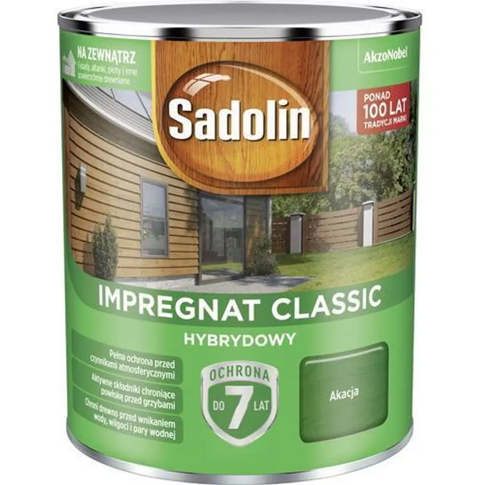 ⁨SADOLIN IMPREGNAT CLASSIC HYBRYDOWY 7 LAT AKACJA 0.75L⁩ w sklepie Wasserman.eu