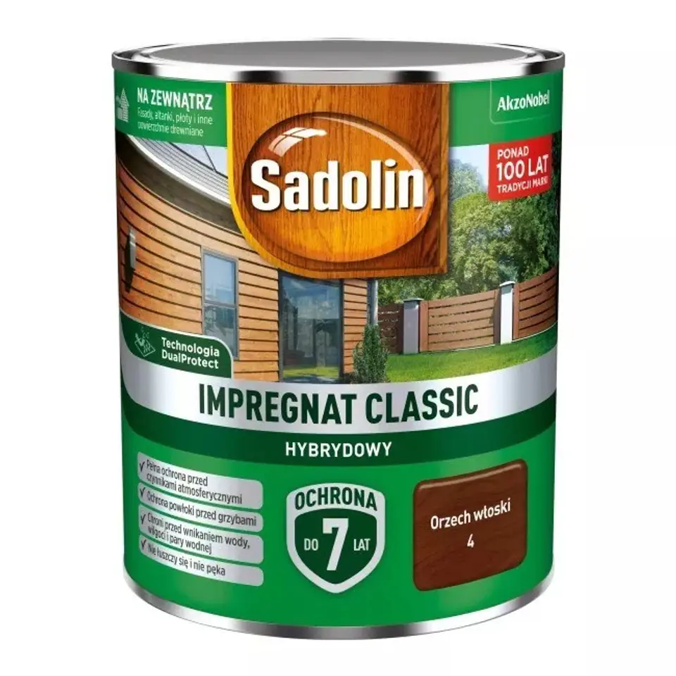 ⁨SADOLIN IMPREGNAT CLASSIC HYBRYDOW 7 LAT ORZECH WŁOSKI 0.75L⁩ w sklepie Wasserman.eu