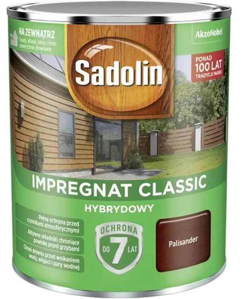 ⁨SADOLIN IMPREGNAT CLASSIC HYBRYDOWY 7 LAT PALISANDER 0.75L⁩ w sklepie Wasserman.eu