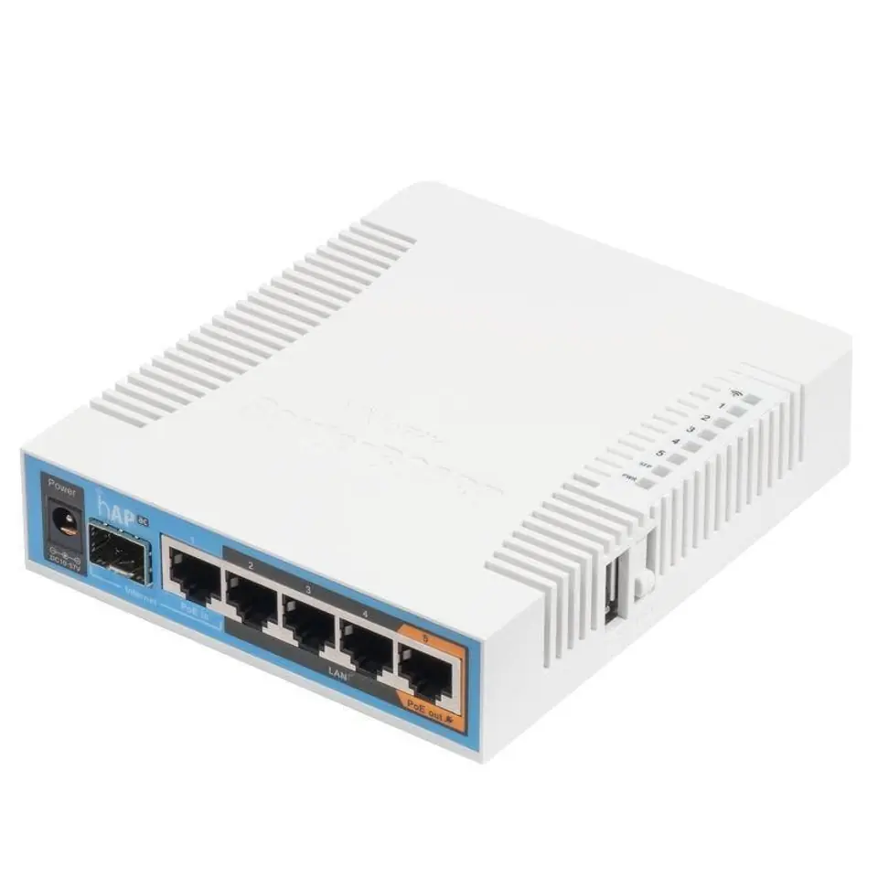 ⁨MikroTik RB962UiGS-5HacT2HnT hAP ac 802.11ac, 2.4/5.0, 10/100/1000 Mbit/s, Ethernet LAN (RJ-45) ports 5, MU-MiMO Yes, PoE in/out⁩ at Wasserman.eu