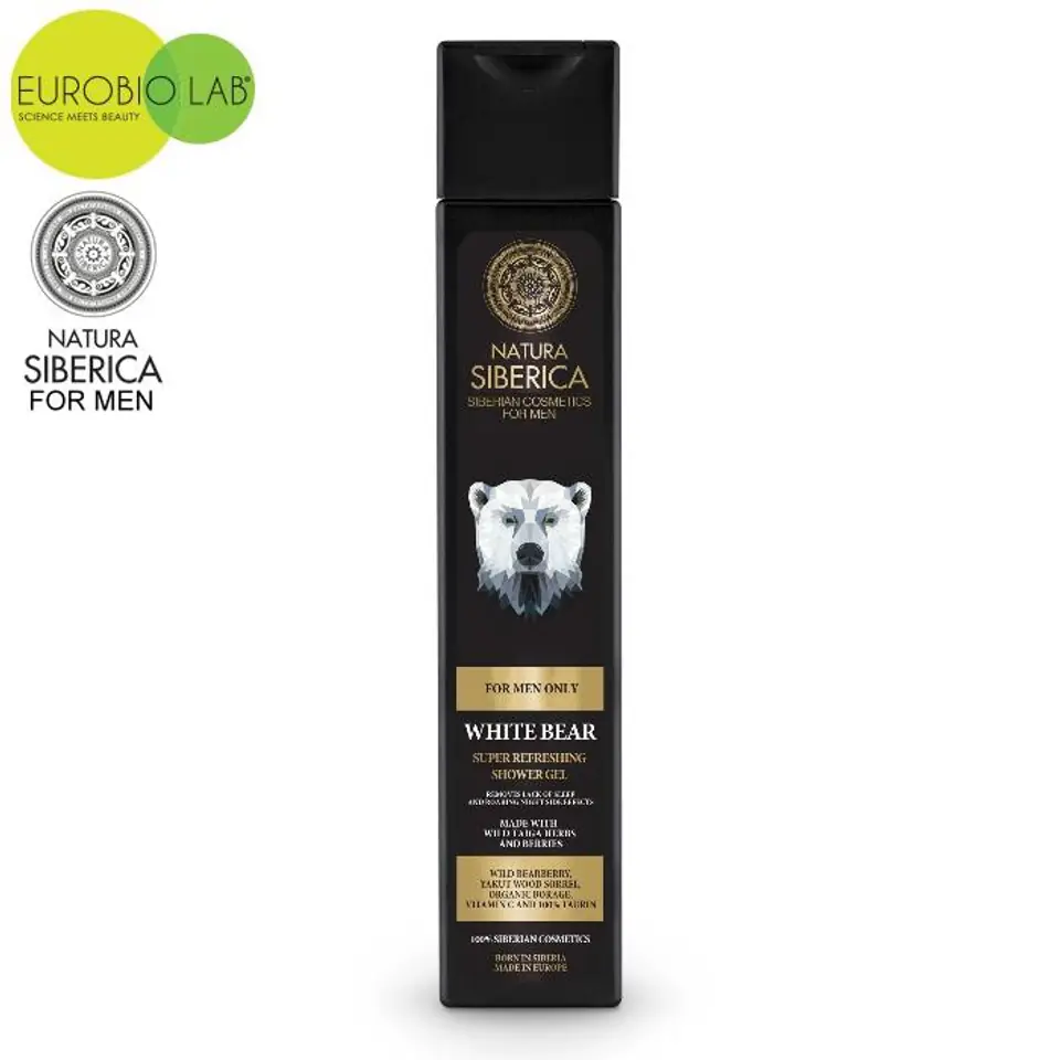 ⁨Refreshing shower gel - WHITE BEAR - for real men - Natura Siberica MEN⁩ at Wasserman.eu