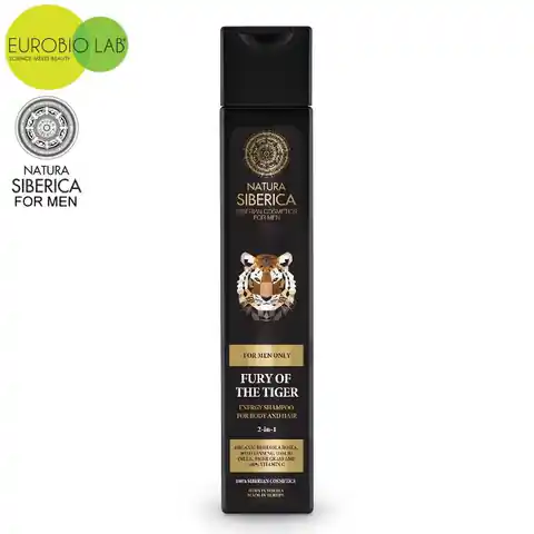 ⁨Energizing shampoo for hair and body 2in1 - TIGER RAGE - for real men - Natura Siberica MEN 250ml⁩ at Wasserman.eu