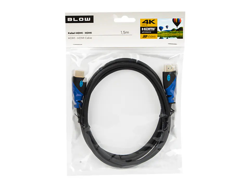 ⁨Przył.HDMI-HDMI BLUE proste 1.5m 4K⁩ w sklepie Wasserman.eu