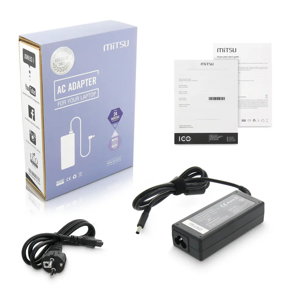 ⁨notebook charger mitsu 19.5v 3.34a (4.5x3.0 pin) - dell 65W⁩ at Wasserman.eu