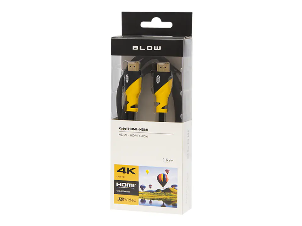 ⁨Przył.HDMI-HDMI YELLOW proste 1,5m 4K⁩ w sklepie Wasserman.eu