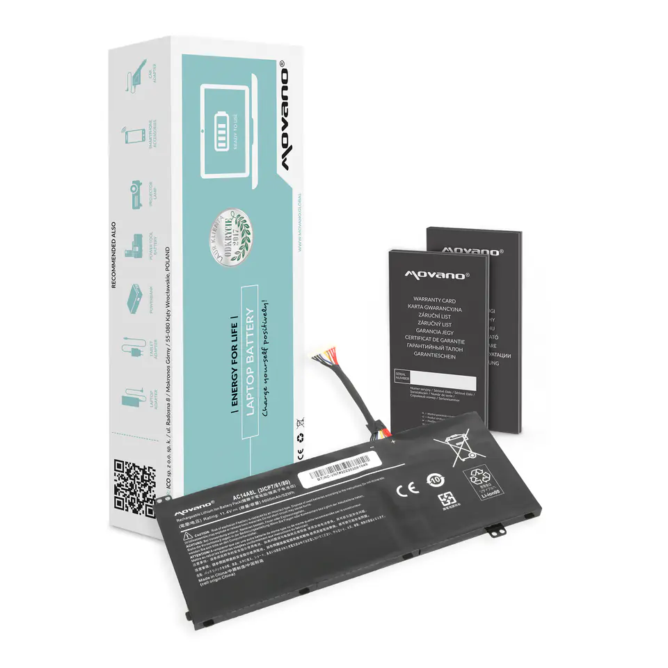 Bateria Movano do Acer Aspire V15, VN7 w sklepie Wasserman.eu