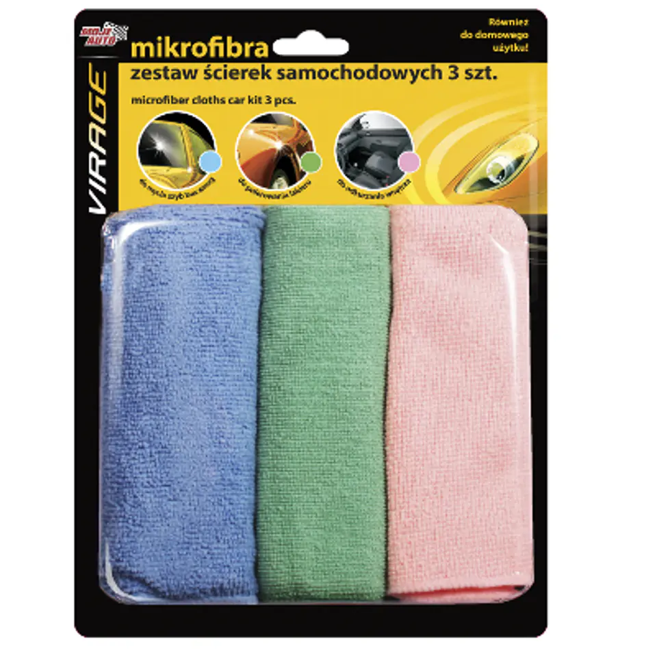 ⁨SET OF CAR CLOTHS MICROFIBER 3 PCS.⁩ at Wasserman.eu