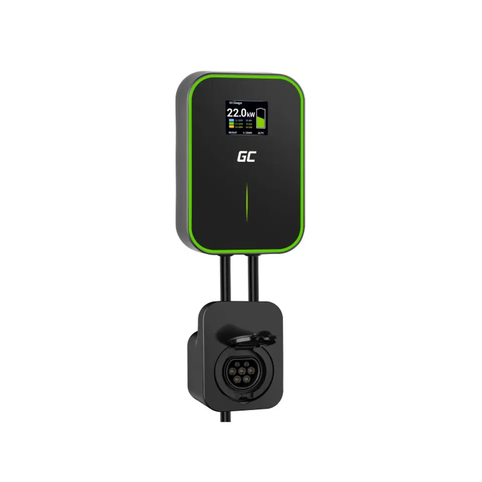 ⁨Ładowarka Green Cell Wallbox EV PowerBox 22kW z gniazdem i RFID⁩ w sklepie Wasserman.eu