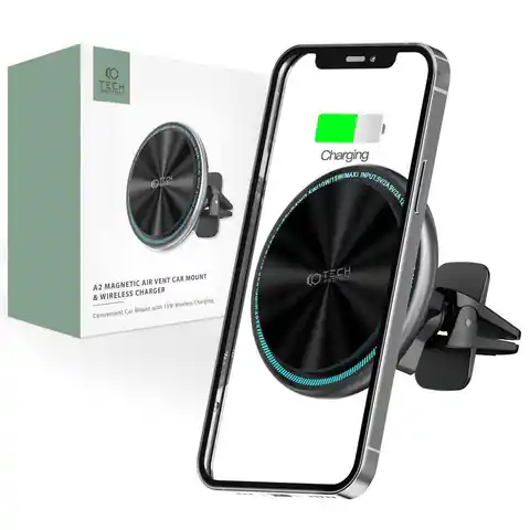 ⁨MagSafe Car Holder with 15W Inductive Charging for Air Supply / Ventilation Grille Tech-Protect A2 black⁩ at Wasserman.eu