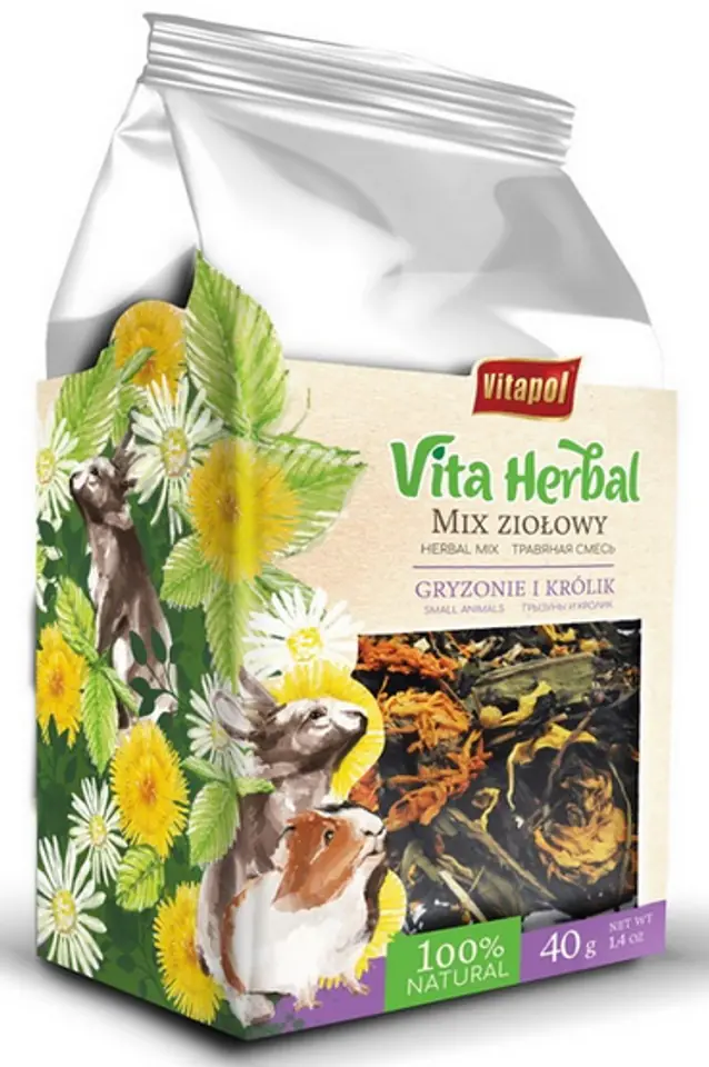 ⁨Vitapol Vita Herbal Mix ziolowy dla gryzoni i królika 40g⁩ w sklepie Wasserman.eu