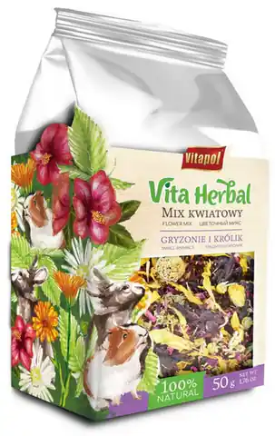 ⁨Vitapol Vita Herbal Mix kwiatowy dla gryzoni i królika 50g⁩ w sklepie Wasserman.eu
