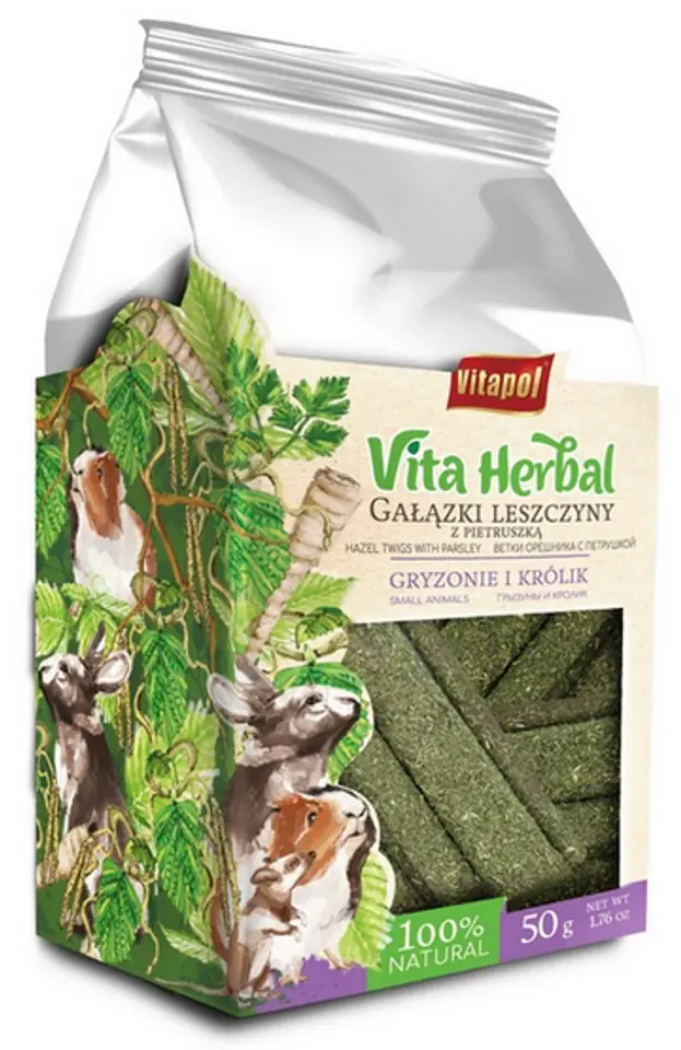 ⁨Vitapol Vita Herbal Hazel twigs with parsley for rodents and rabbit 50g⁩ at Wasserman.eu