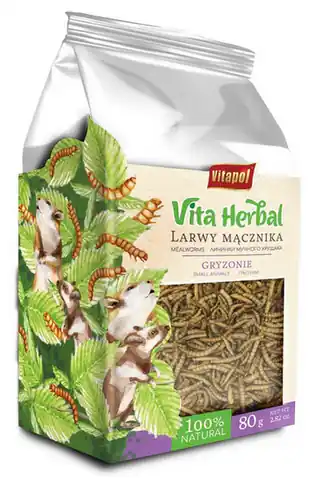 ⁨Vitapol Vita Herbal Larwy mącznika dla gryzoni 80g⁩ w sklepie Wasserman.eu