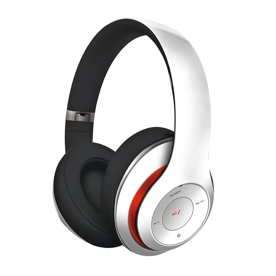 ⁨FREESTYLE SŁUCHAWKI NAUSZNE BLUETOOTH Z MIKROFONEM FM MP3 AUX HEADSET WHITE [43685] TE⁩ w sklepie Wasserman.eu