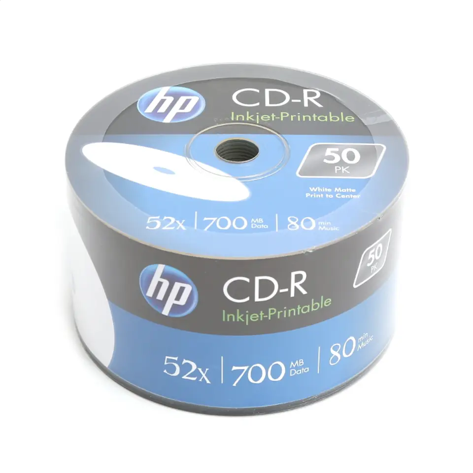 ⁨HP CD-R 700MB 52X FF WHITE INKJET PRINTABLE SP*50 14223 / 69301⁩ w sklepie Wasserman.eu