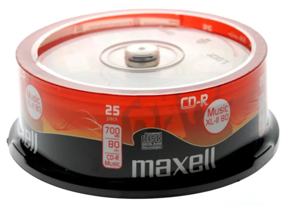 ⁨MAXELL CD-R 700MB MUSIC XL-II 80  CAKE*25 628529.00.CN⁩ at Wasserman.eu