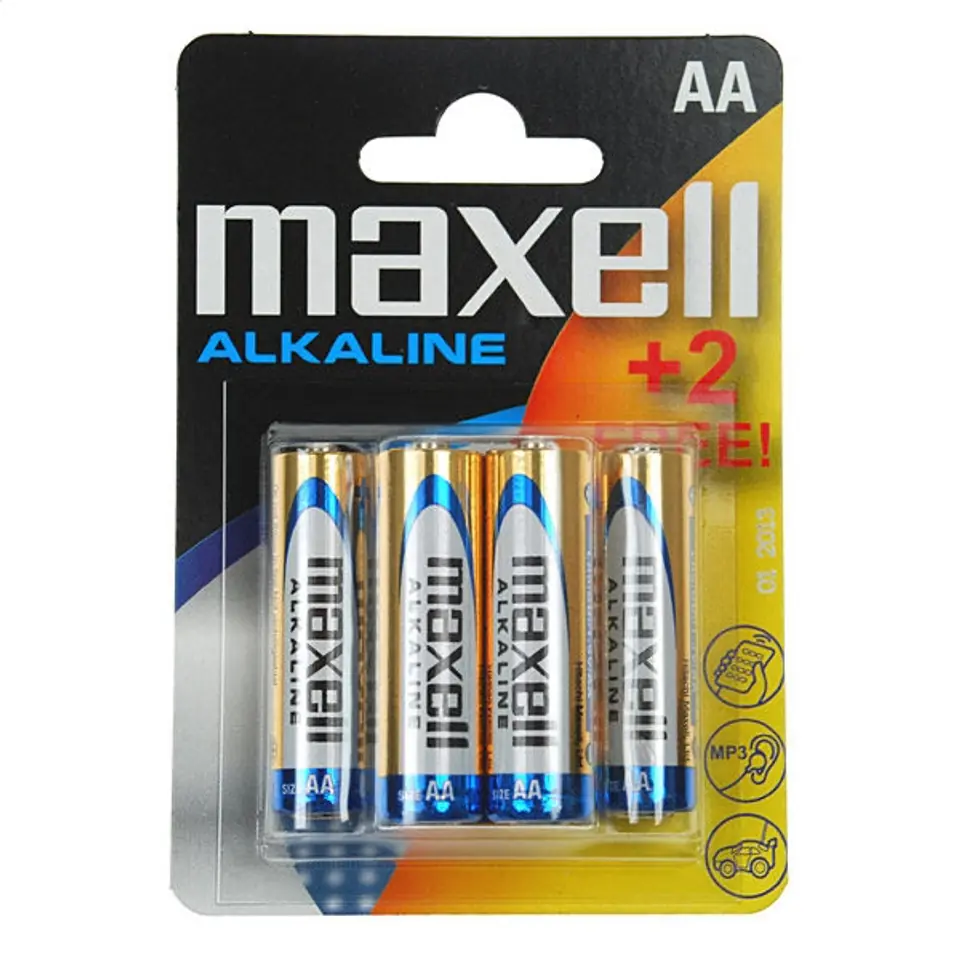 ⁨MAXELL BATTERY ALKALINE LR06/AA BLISTER*6 (4+2)  790230.04.EU⁩ w sklepie Wasserman.eu