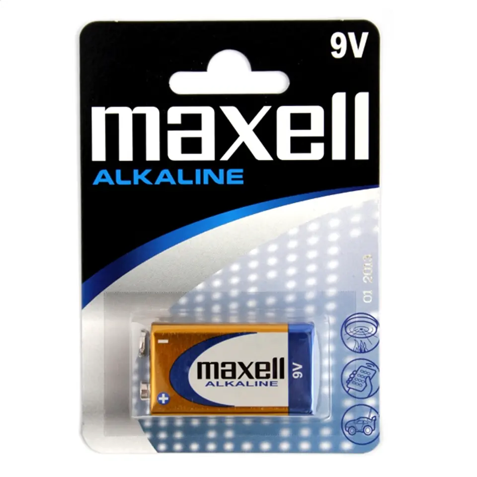 ⁨MAXELL BATTERY ALKALINE 9V 6LR61 BLISTER*1 723761.04.EU⁩ w sklepie Wasserman.eu