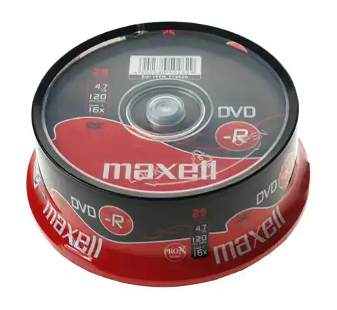 ⁨MAXELL DVD-R 4,7GB 16X CAKE*25 275520.30.CN⁩ at Wasserman.eu