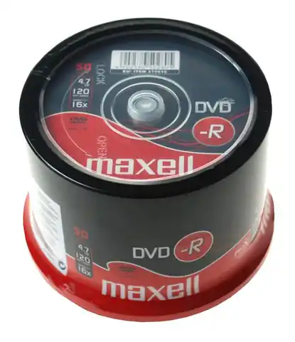 ⁨MAXELL DVD-R 4,7GB 16X CAKE*50 275610.30.TW⁩ at Wasserman.eu