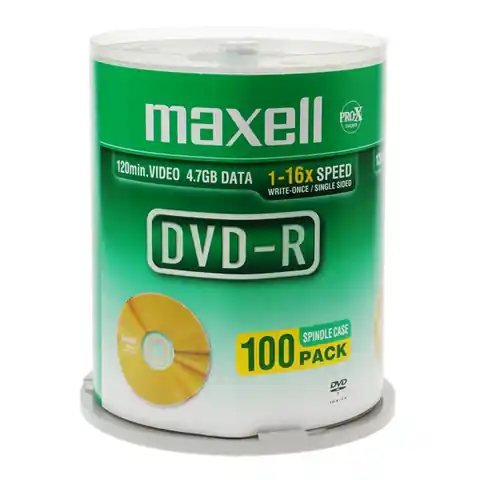 ⁨MAXELL DVD-R 4,7GB 16X CAKE*100 275611.30.TW⁩ w sklepie Wasserman.eu
