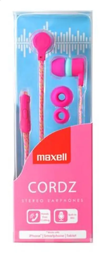 ⁨MAXELL EARPHONES WITH MIC CORDZ PINK 303782.00.CN⁩ w sklepie Wasserman.eu