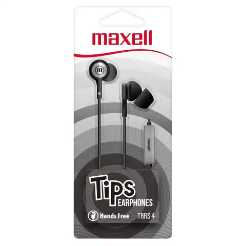 ⁨MAXELL EARPHONES IN-TIPS IN EAR STEREO WITH MICROPHONE BLACK 304010.00.CN⁩ w sklepie Wasserman.eu