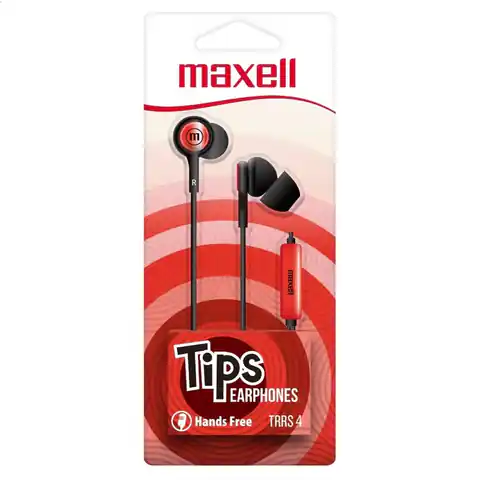 ⁨MAXELL EARPHONES IN-TIPS IN EAR STEREO WITH MICROPHONE RED 304012.00.CN⁩ w sklepie Wasserman.eu