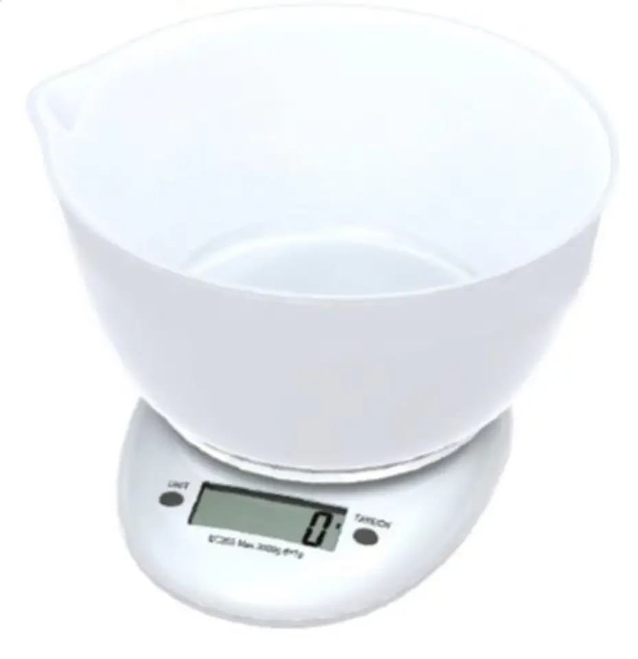 ⁨OMEGA WAGA KITCHEN SCALE WITH BOWL 600ml WHITE 43147⁩ w sklepie Wasserman.eu