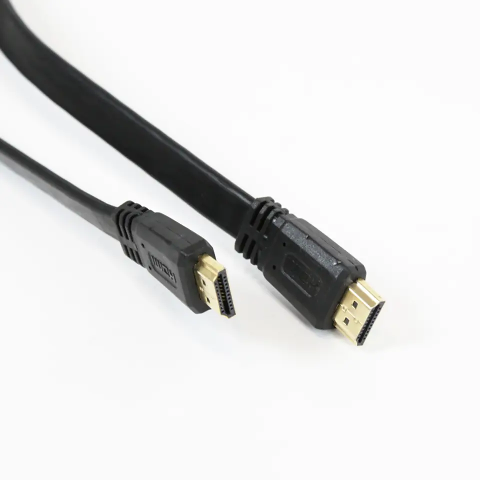 ⁨OMEGA HDMI KABEL CABLE FLAT 1.4 4K 5M BLACK [41849]⁩ w sklepie Wasserman.eu