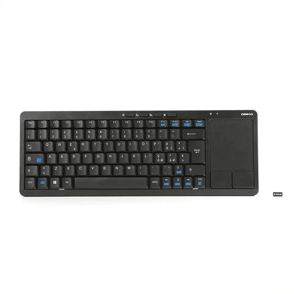 ⁨OMEGA KEYBOARD IT WIRELESS FOR SMART TV TOUCHPAD ITALY LAYOUT BLACK [44424]⁩ w sklepie Wasserman.eu