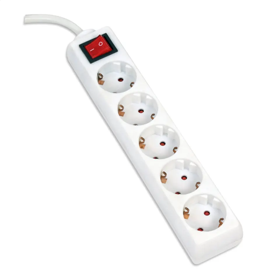 ⁨OMEGA POWER STRIP 3M 16A 5 SOCKETS TYPE F SCHUKO GERMAN WHITE[43703]⁩ at Wasserman.eu