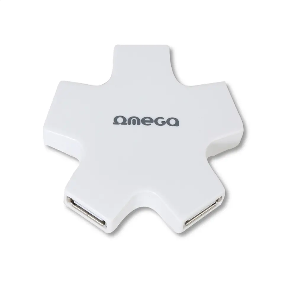 ⁨OMEGA USB 2.0 HUB 4 PORT STAR WHITE [42858]⁩ at Wasserman.eu