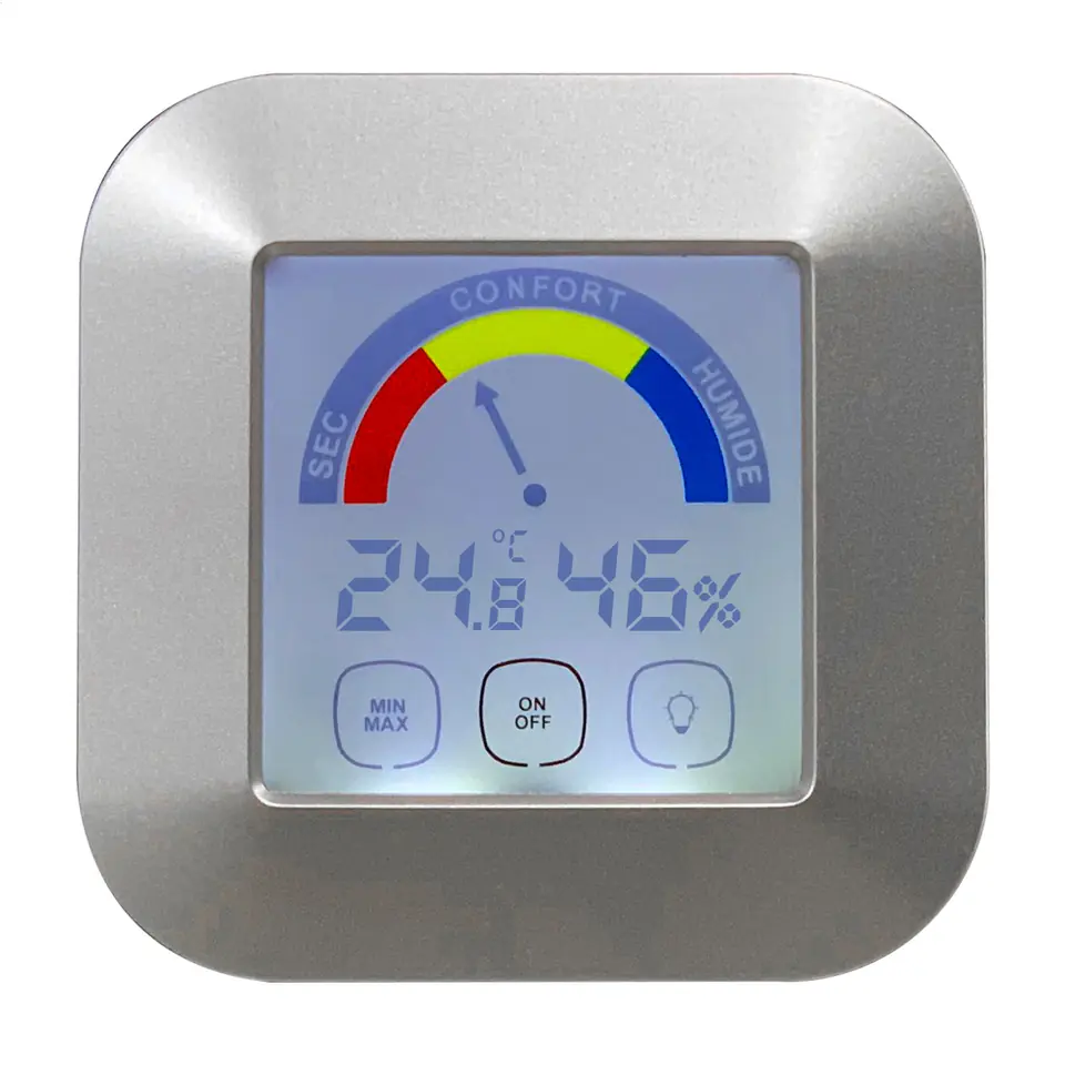 ⁨OMEGA WEATHER STATION OWS20 INDOOR TEMP HYGROMETER LCD MAGNET WHITE 45254⁩ im Wasserman.eu