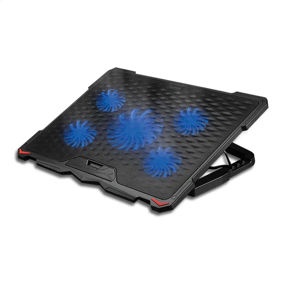 ⁨PLATINET LAPTOP COOLER PAD PODKŁADKA CHŁODZĄCA 5 FANS 1500 RMP 2x USB BLACK [45567]⁩ w sklepie Wasserman.eu