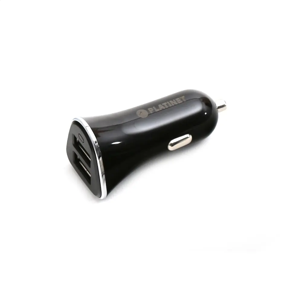 ⁨PLATINET CAR CHARGER 2xUSB 3,4A + microUSB cable 1m BLACK [43719]⁩ at Wasserman.eu