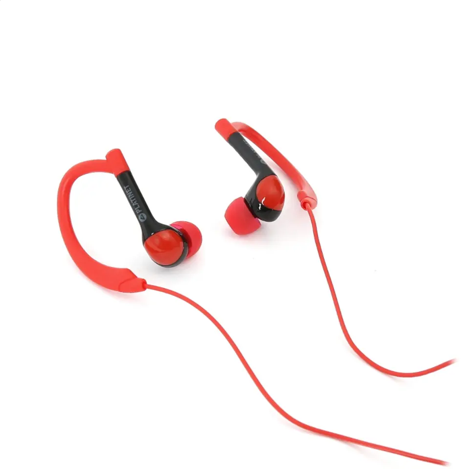 ⁨PLATINET IN-EAR EARPHONES  SŁUCHAWKI+ MIC SPORT PM1072 RED [42939] TE⁩ w sklepie Wasserman.eu