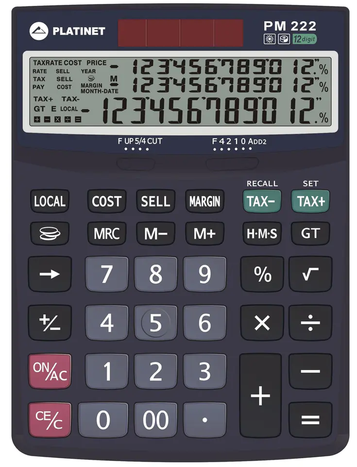 ⁨PLATINET CALCULATOR KALKULATOR 12D TAX MAR 3 LINES DISPLAY [41066]⁩ w sklepie Wasserman.eu