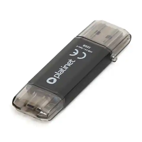 ⁨PLATINET PENDRIVE USB 3.2 + Type-C C-Depo 32GB BLACK [45451]⁩ w sklepie Wasserman.eu